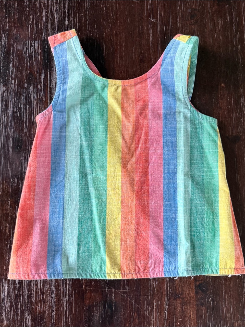 Hanna Andersson Rainbow Stripe Tank - Coral, Yellow, Blue, Green, Pink